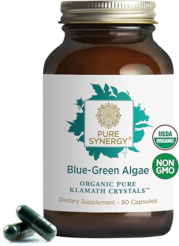 PURE SYNERGY Cápsulas de algas azul-verdes | Superalimento con clorofila | Suplemento orgánico superalimenticio de algas verdes azules de AFA |