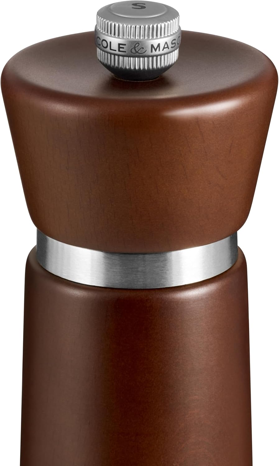 Cole & Mason Millbank Salt Mill, 7" - Salt Grinder with Ultra-Sharp Grinding Mechanism - Flavor-Enhancing Salt Shaker - Refillable Mill with Adjustable Grinding - Chestnut, Salt Mill