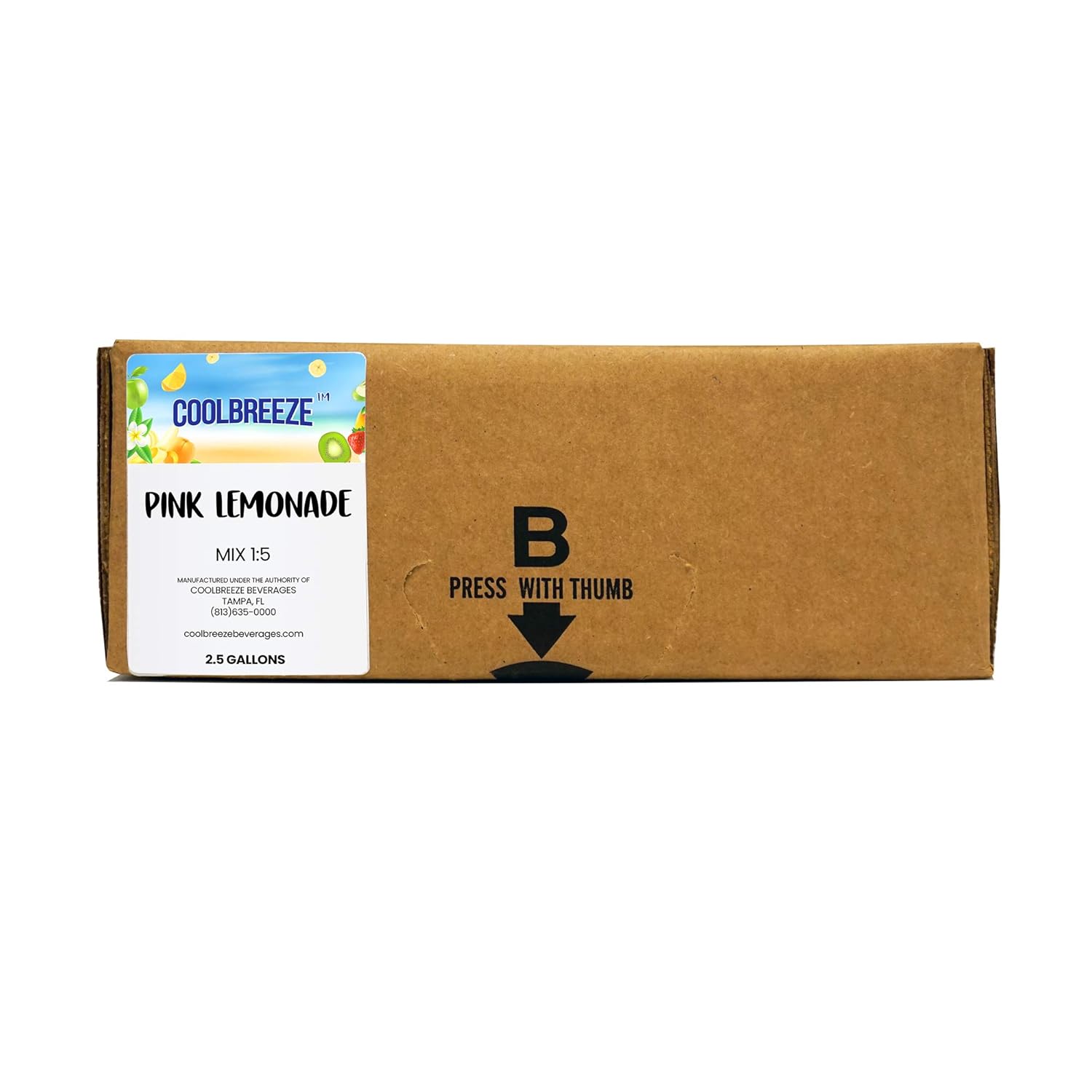 Coolbreeze Beverages 2.5 Gallon Bag-In-Box BIB - Shelf Stable, Ready To Use, Flavor Syrup Juice Concentrate - Pink Lemonade