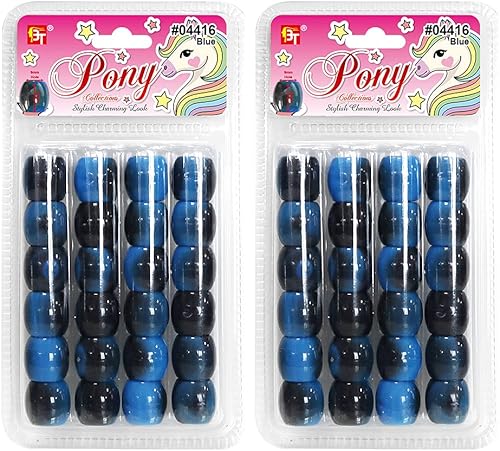 48 piezas de cuentas para hacer joyas, kit de bricolaje para trenzar el cabello, pulsera, adornos, manualidades, remolino, tono negro, poni redondo