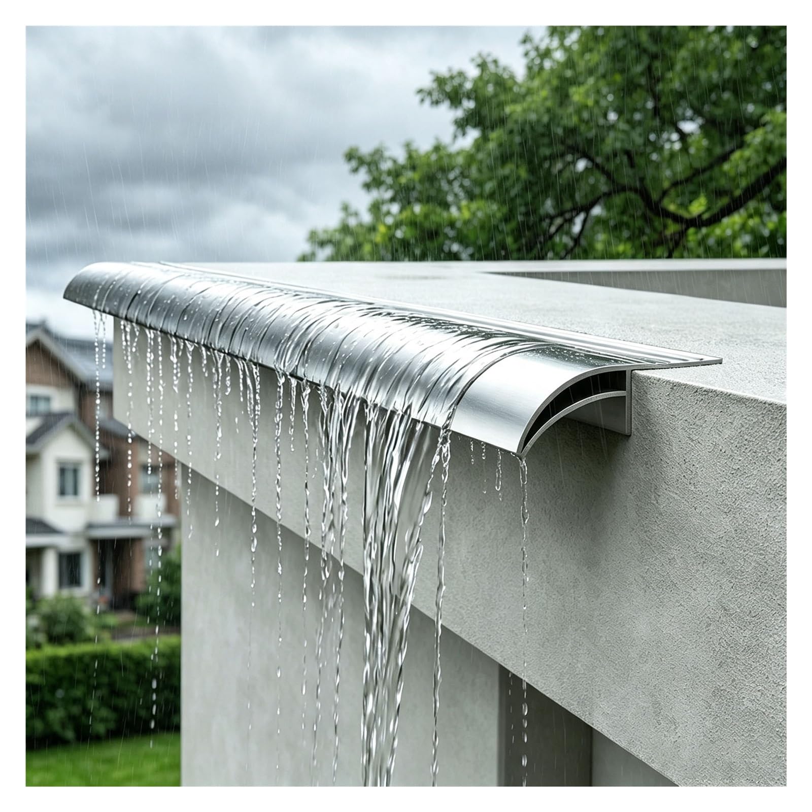 Terrassenprofil Aluminium Zur Regenwasserableitung An Der Außenwand