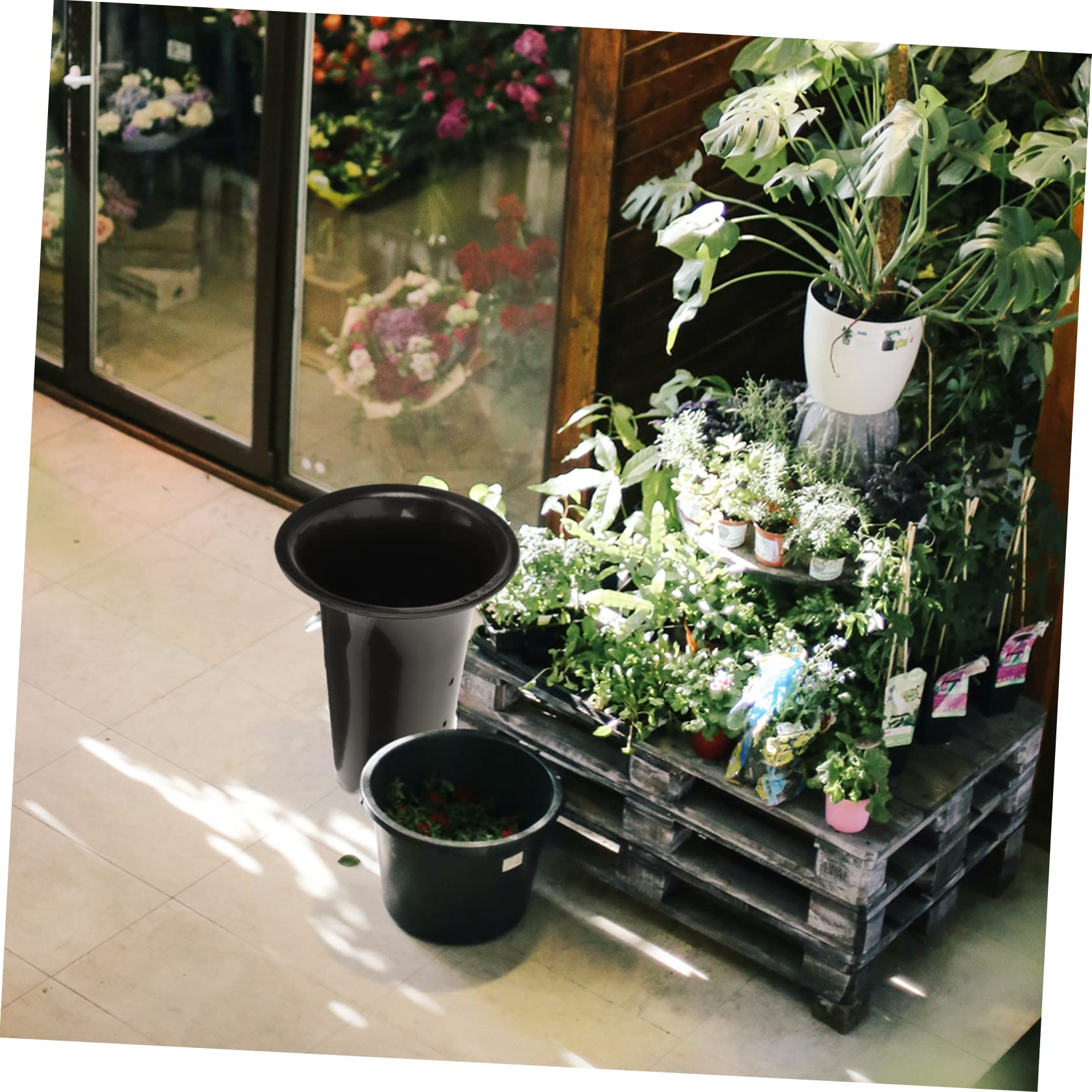 Cabilock 10 Pots pour Orchidées en Plastique Noir Contrôle des Racines, Surface Simple, Solide et Résistants pour Jardin et Intérieur