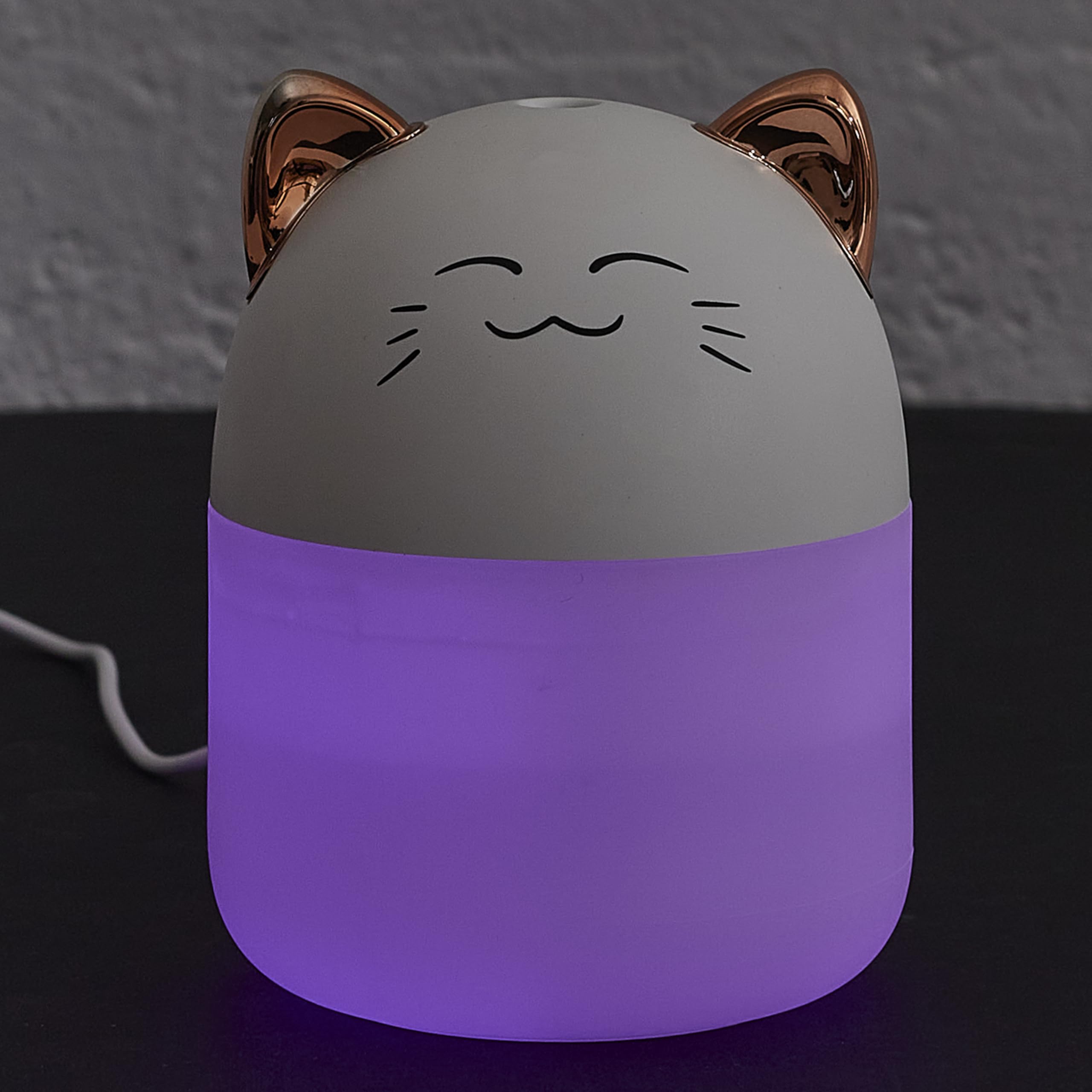 HOME DECO FACTORY, VE6082, dyfuzor olejków eterycznych Led'Kawaii Cat, uroczy design, wielokolorowe oświetlenie LED, idealne do domu, relaksująca atmosfera, kompaktowy rozmiar, różne wzornictwo