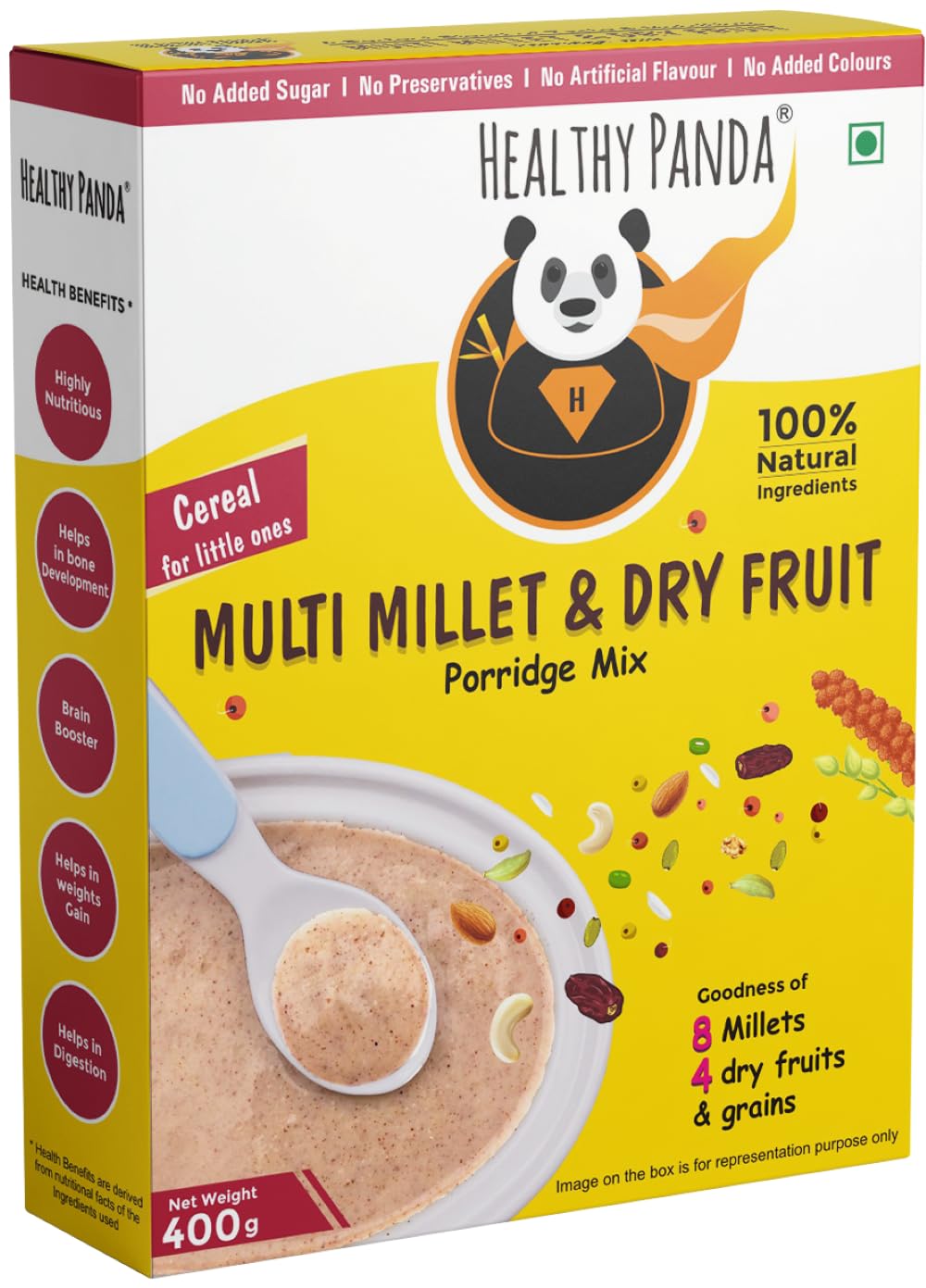 Millet Cereal Mix with Dryfruits Powder (400 g) Healty cereal for little ones/Sprouted Sathu