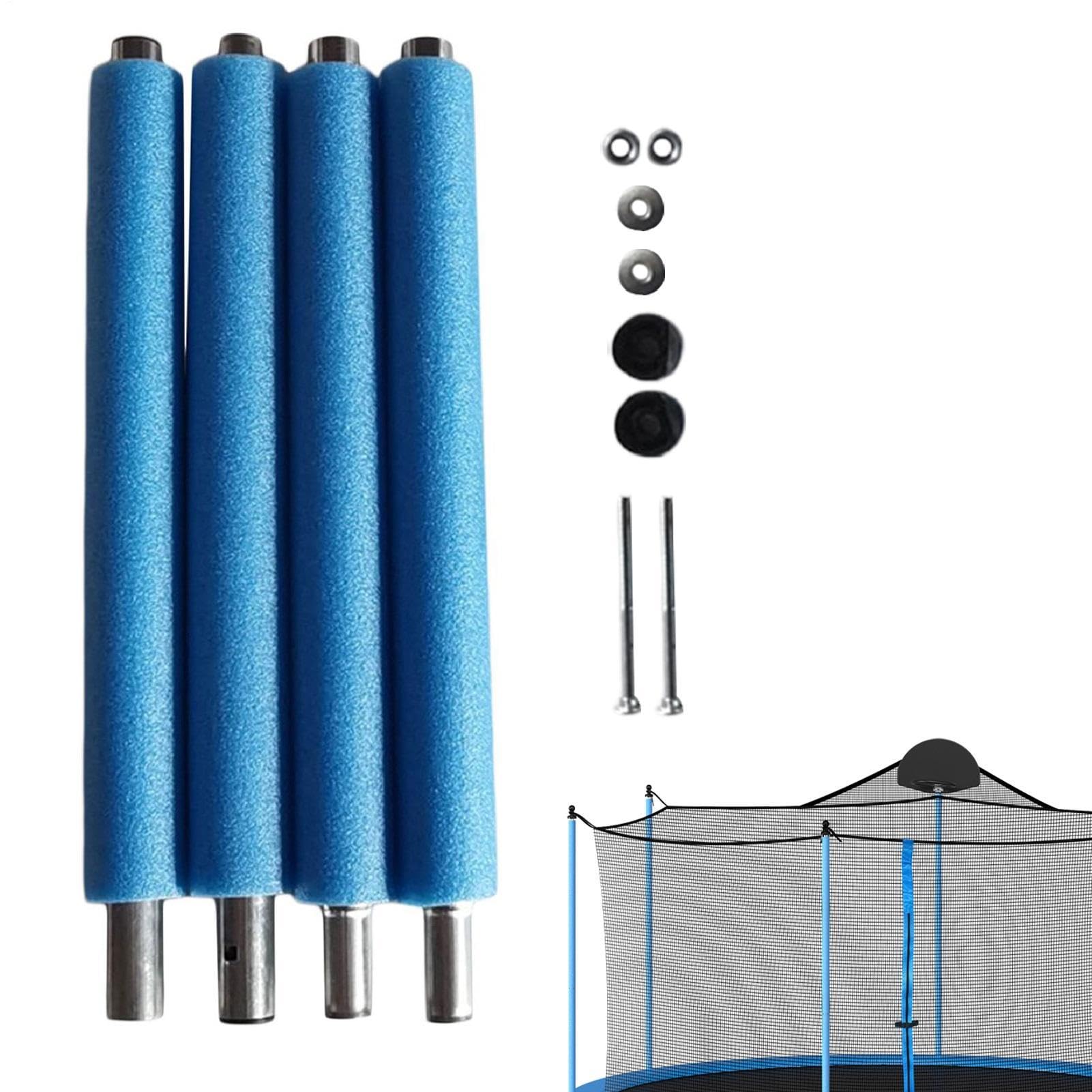 Trampoline Poles Replacement Enclosure Poles 6-16Ft Trampoline Net Po-les Steel PE Foam Waterproof UV Resistant Indoor Outdoor Kids Safety Tram-poline Accessory