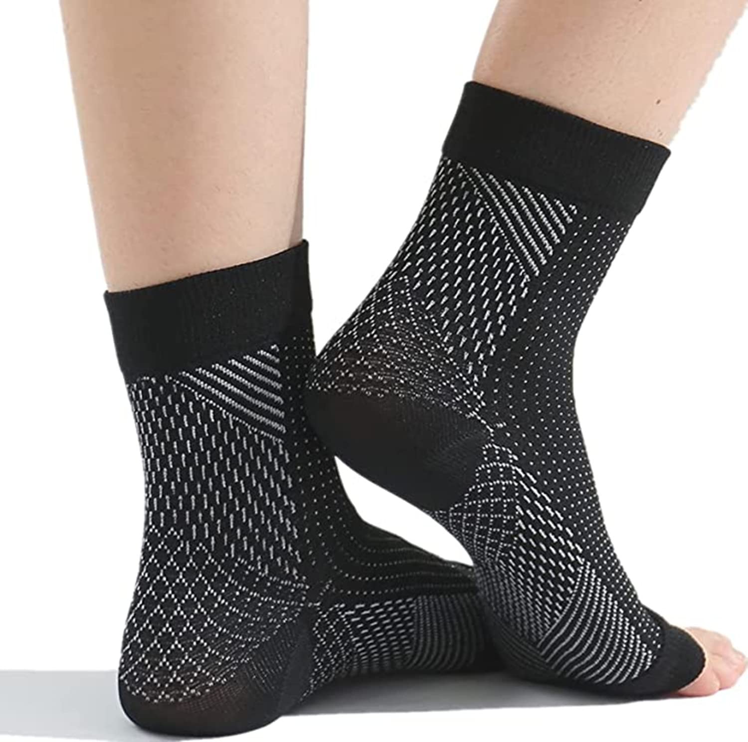MRSHANG Heelsium Pain Relief Socks, Heelsium Instant Pain Relief Socks, Compression Foot Sleeves Socks for Women, Plantar Fasciitis Socks for Pain Relief (L/XL,B*1 pairs)