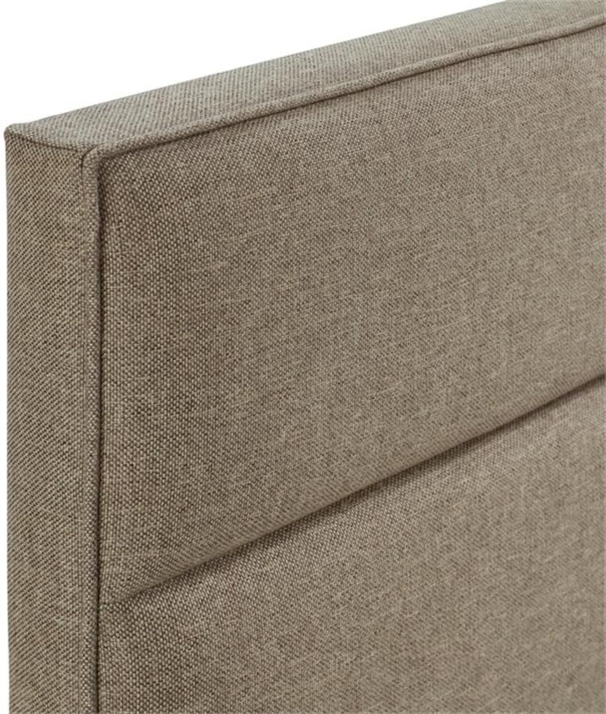 Pemberly Row Contemporary Queen Upholstered Headboard, Neutral Gray Finish, Channel Tufted Design, Slim Profile with Padded Back, Modern Style Bedroom Furniture, Comfortable Late-Night Reading Support