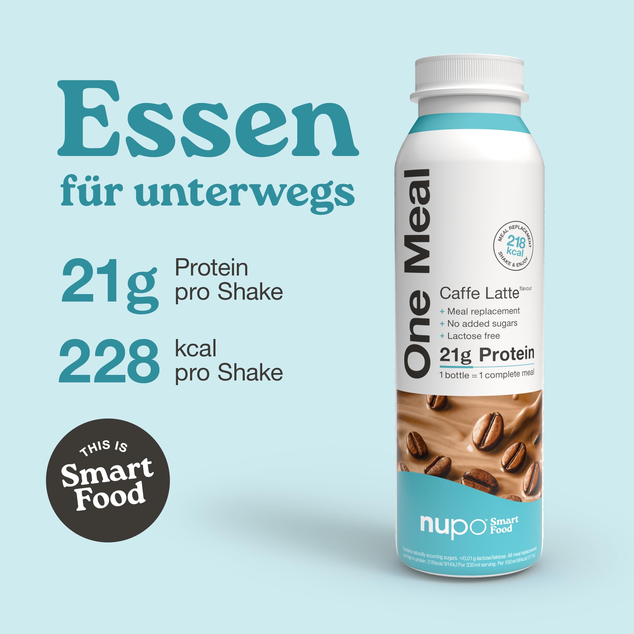 NUPO® Mahlzeitenersatz Trinkmahlzeit zum abnehmen [Caffe Latte - 12 Stk.] - Diät Drink zum abnehmen - Abnehm Shake Mahlzeitersatz - Drink Mahlzeit - Nahrungsersatz