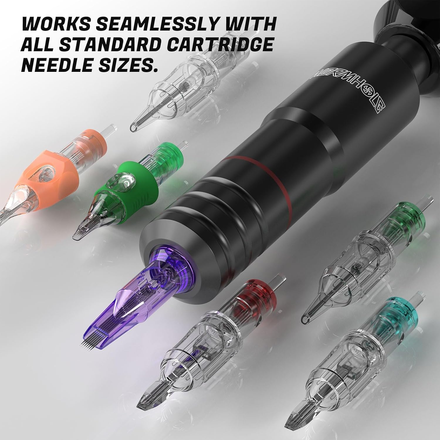 Wormhole Wireless Tattoo Gun Kit – Professional Rotary Tattoo Machine with Dual 1200mAh Batteries, Ergonomic Design, Tattoo Inks, Practice Skin, Needles & Complete Accessories for Beginners