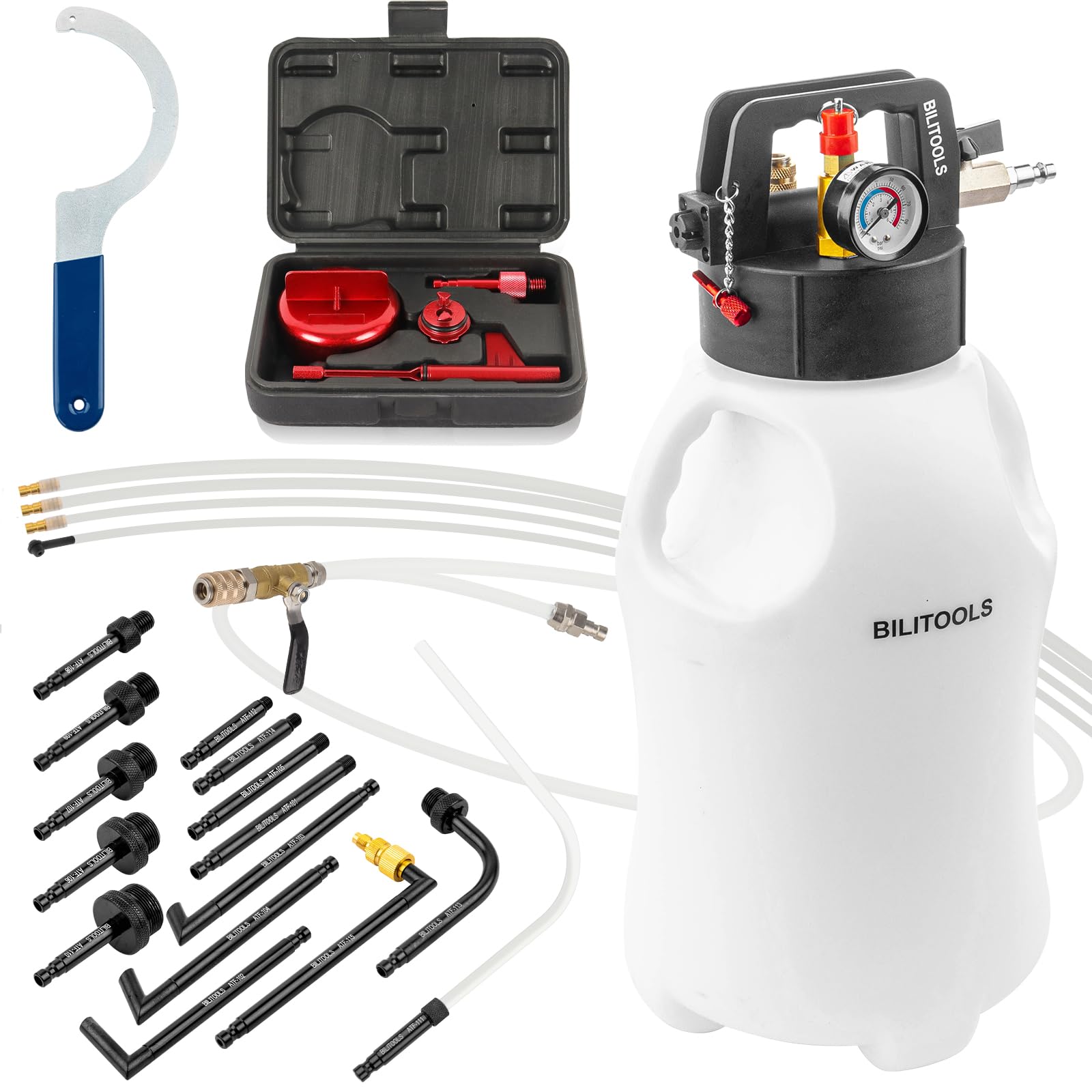 BILITOOLS 8L (2.1 Gallons) Automatic Transmission Fluid Transfer Pump with Master ATF Adapter Set