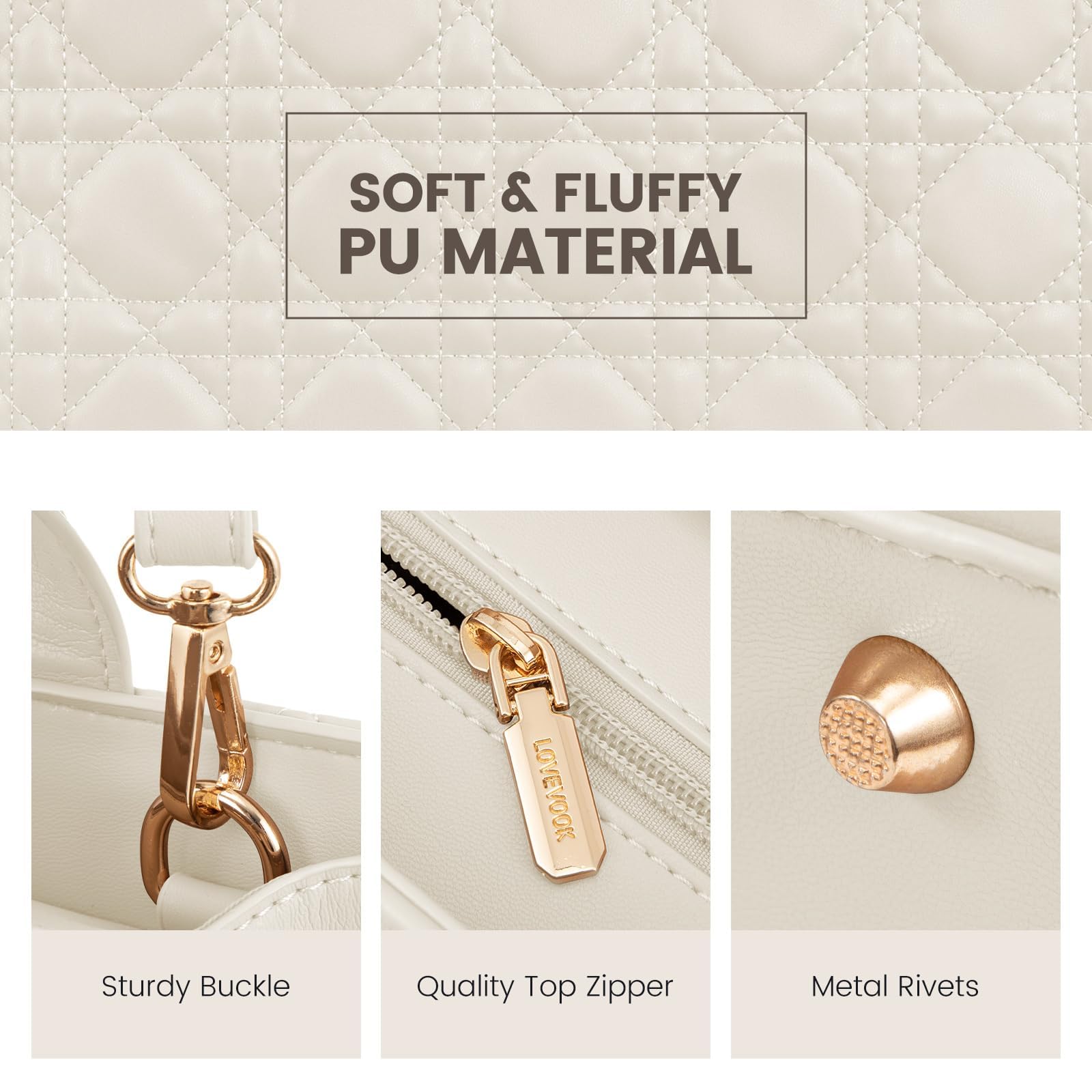 LOVEVOOK Purses and Handbags for Women, Handbags Shoulder Bags Black Purses and PU Leather Top Handles for Lady