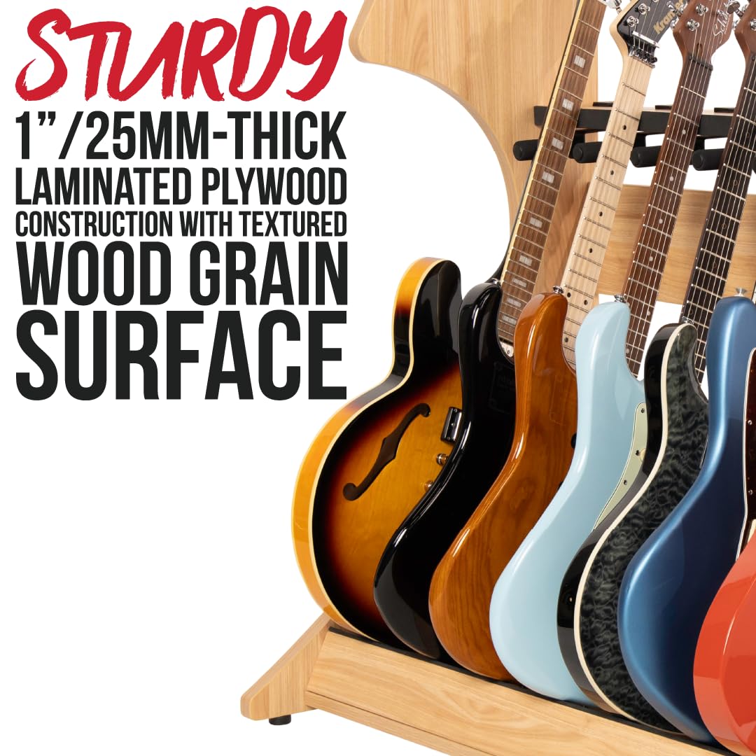 Gator Frameworks Elite Gitarrenständer für 5 elektrische oder akustische Gitarren, Ahorn (GFW-ELITEGTR5RK-MPL)