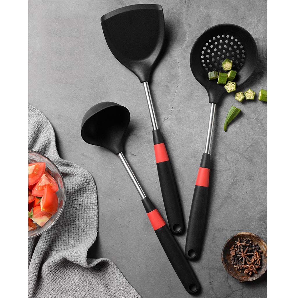 Espátula for utensilios de cocina, juego de herramientas, antiadherente y resistente al calor, utensilios de cocina de acero inoxidable for el hogar, juego de espátula de silicona, espátula d