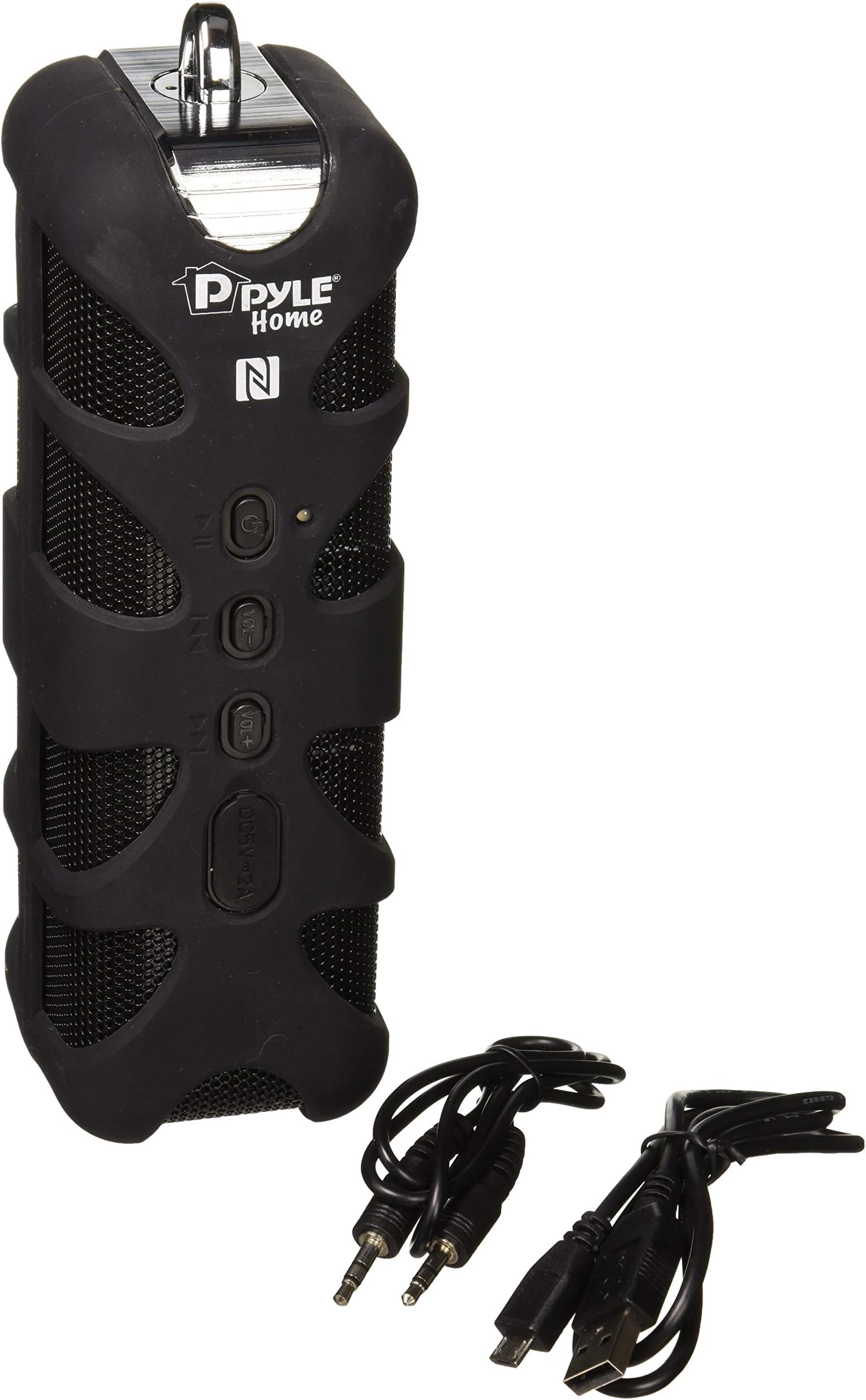 Pyle Portable Wireless Bluetooth Speaker Stereo Box Marine Grade, Waterproof or Splash Proof & Rugged Sound Box with NFC Pairing and AUX Input for iPhone, Car System, Macbook & Headphones (PWPBTN65BK)
