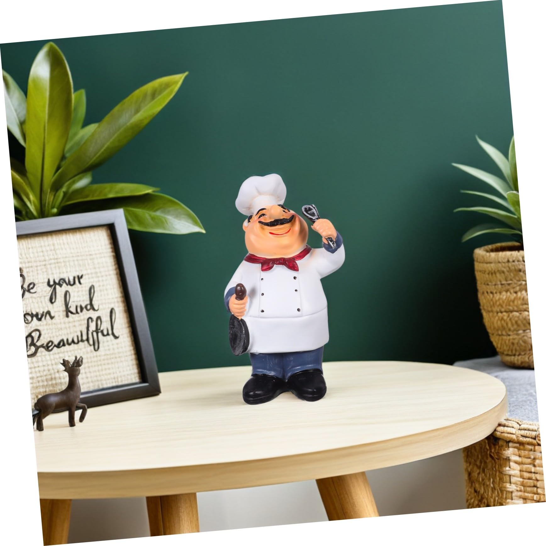 STOBAZA Statua Chef in Resina Stile Europeo per Decorazione Tavolo