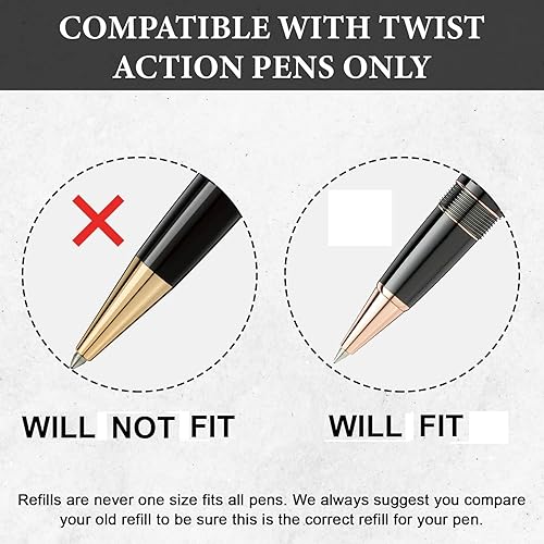 Miniatura 3 de Pen Savings Monteverde - Paquete combinado, repuestos para bolígrafos de punta redonda suave compatibles con bolígrafos Montblanc con tapa, 5