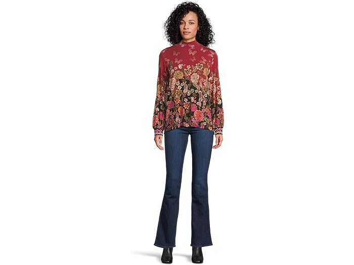 The Janie Favorite Puff Sleeve Mock Neck- Karie - Image 1