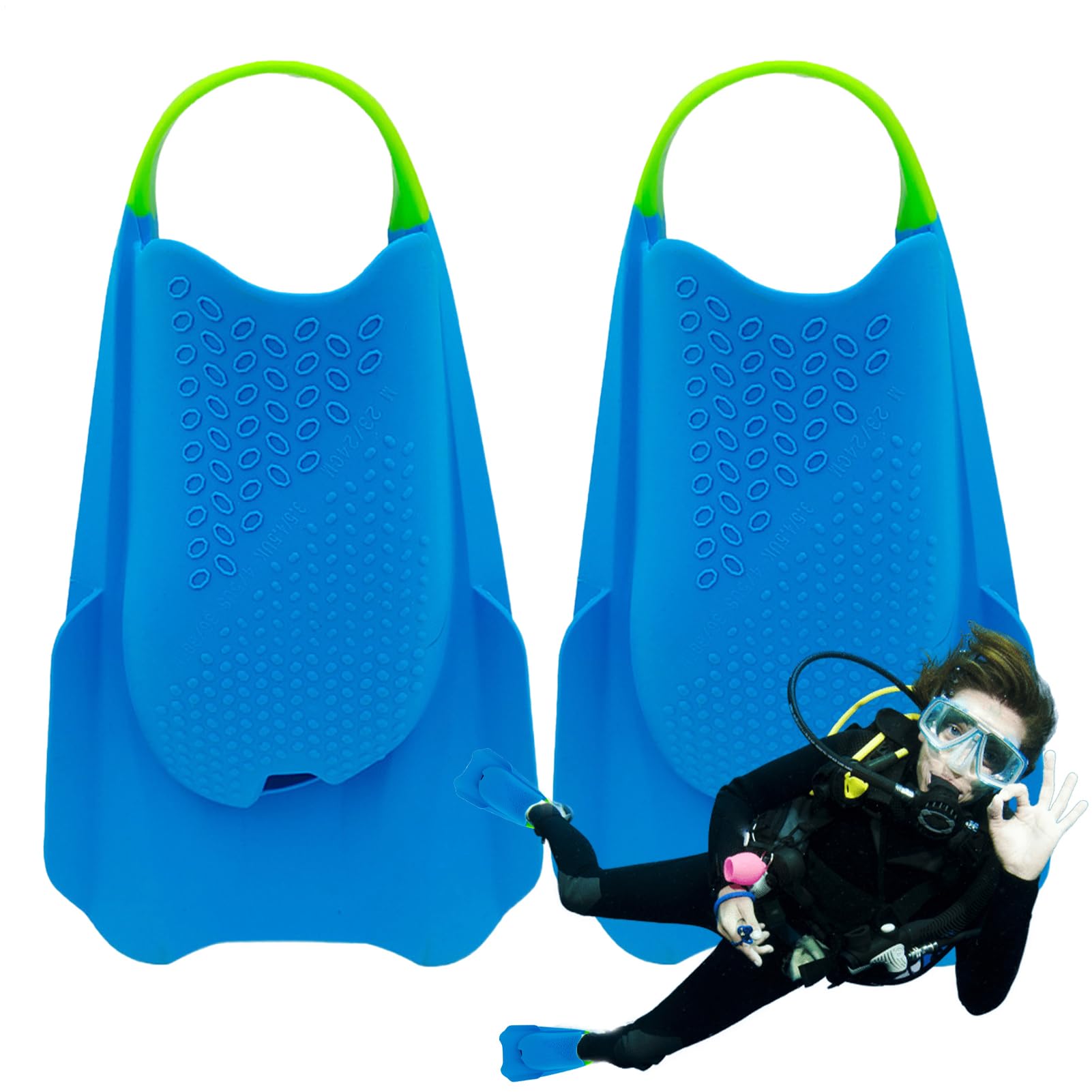 Aletas para Natación De Adultos Aletas Cortas Portátiles De Talón Abierto | Modelos Cortos Y Flotantes Para Hombres, Mujeres Y Principiantes En Piscina, Playa, Mar, Buceo, Esnórquel E