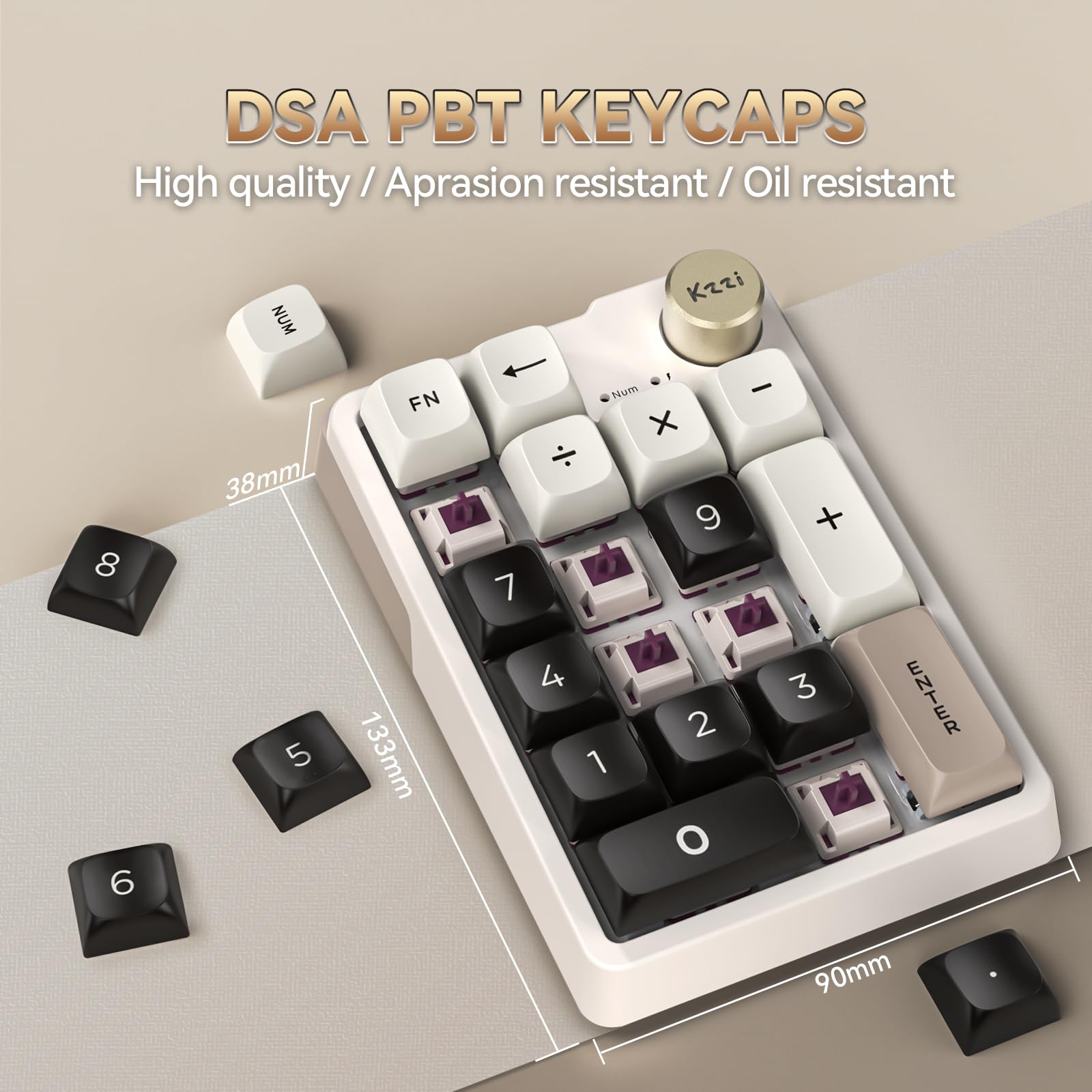 Amazon | KZZI メカニカルナンバーパッド Bluetooth5.0/2.4G