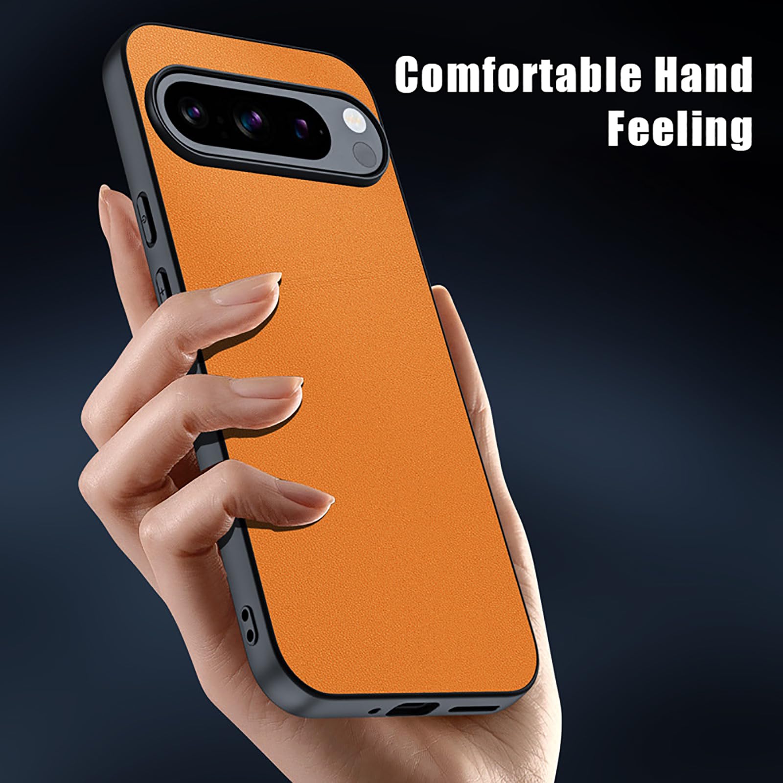 Ultradünne Hülle für Google Pixel 9 Pro/9 Pro XL/9, Einfaches Geschäft Leder Schutzhülle rutschfest Antifingerabdruck Handyhülle,Schwarz,9 Pro