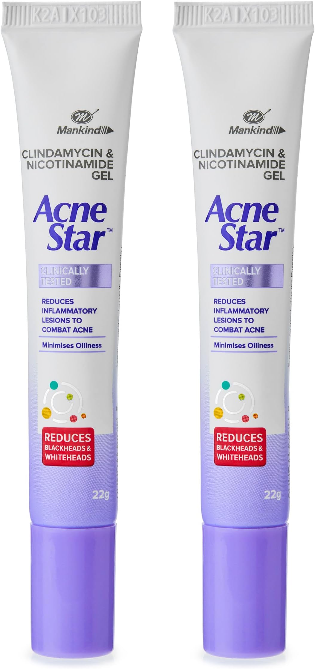 Acnestar Gel| Anti-inflammatory | Anti-bacterial | For Acne, Pimples, Whiteheads And Blackheads | (22 gm x Pack of 2)