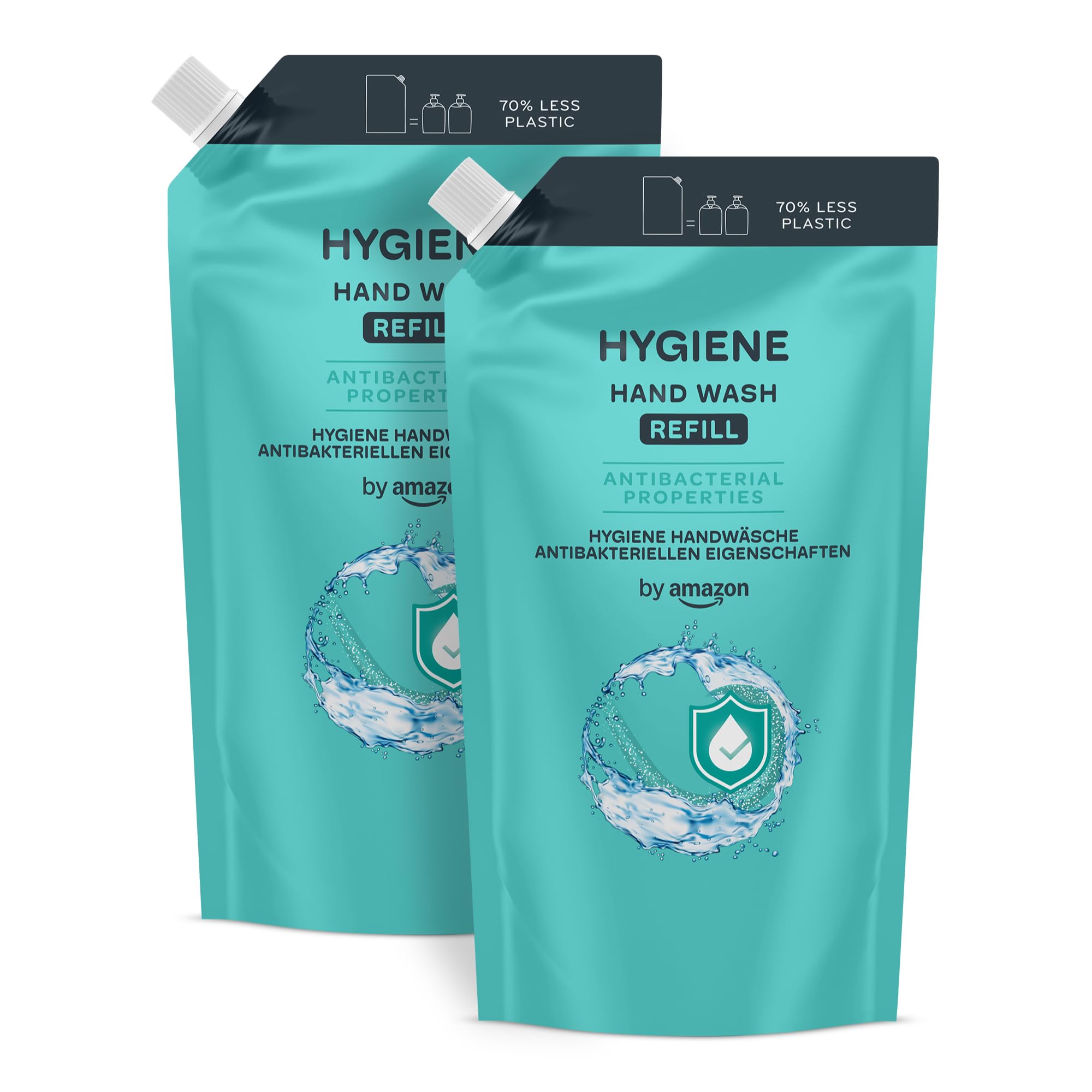 by Amazon Savon pour les main avec des propriétés antibactériennes (recharge), 2 x 1 000 ml