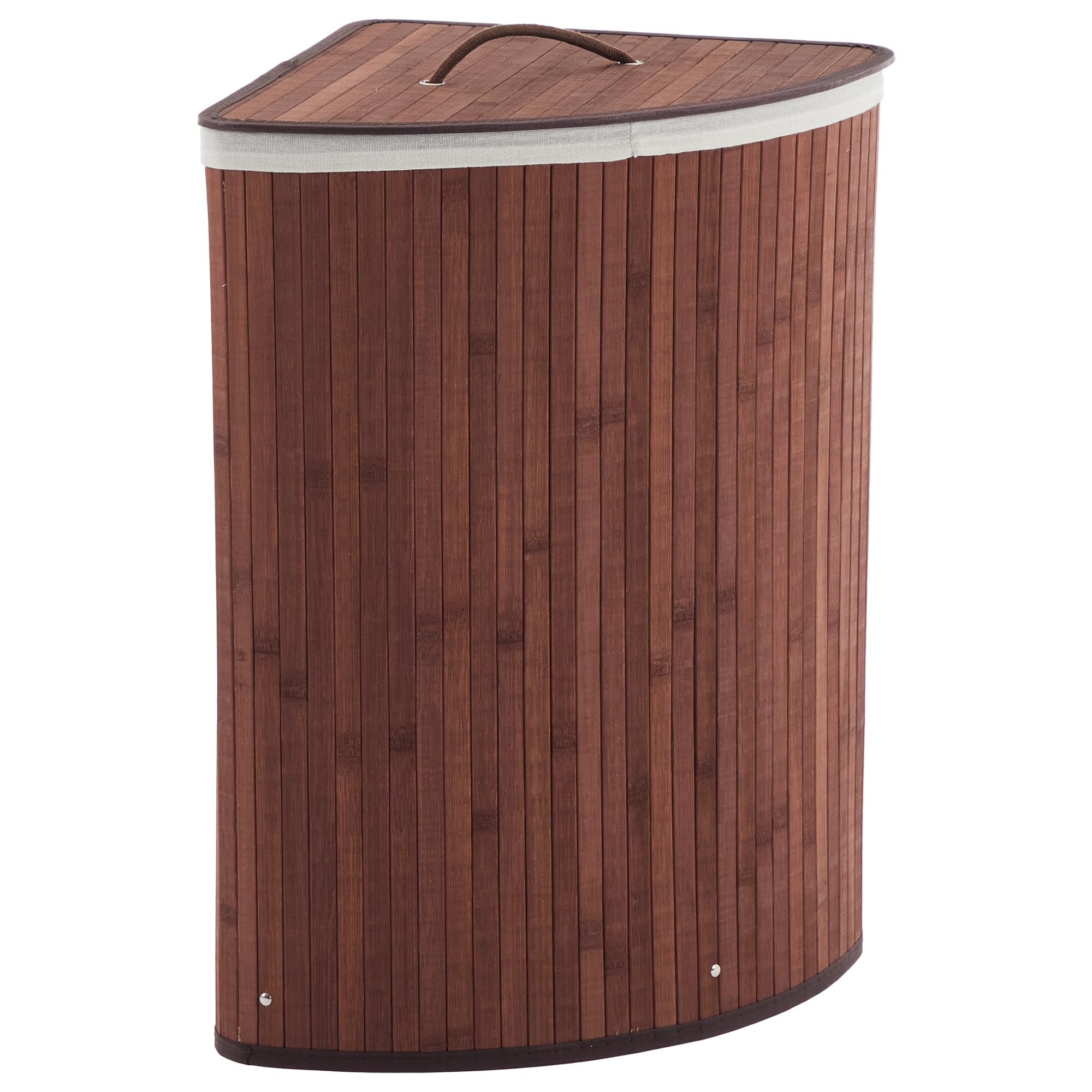 Bamboo Laundry Hamper, 58L Laundry Basket with Removable & Washable Liner, Foldable Storage Basket, Dirty Clothes Bin Washing Basket with Lid & Handles for Bedroom Bathroom