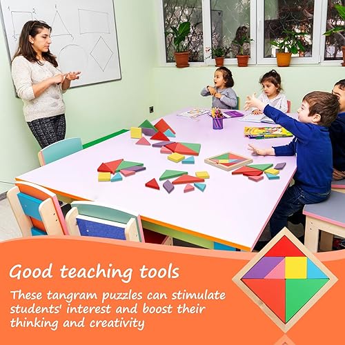 Miniatura 5 de Shappy Rompecabezas de madera de 36 piezas de bloques con patrón geométrico para estudiantes, recuerdos de fiesta, juguetes cerebrales para