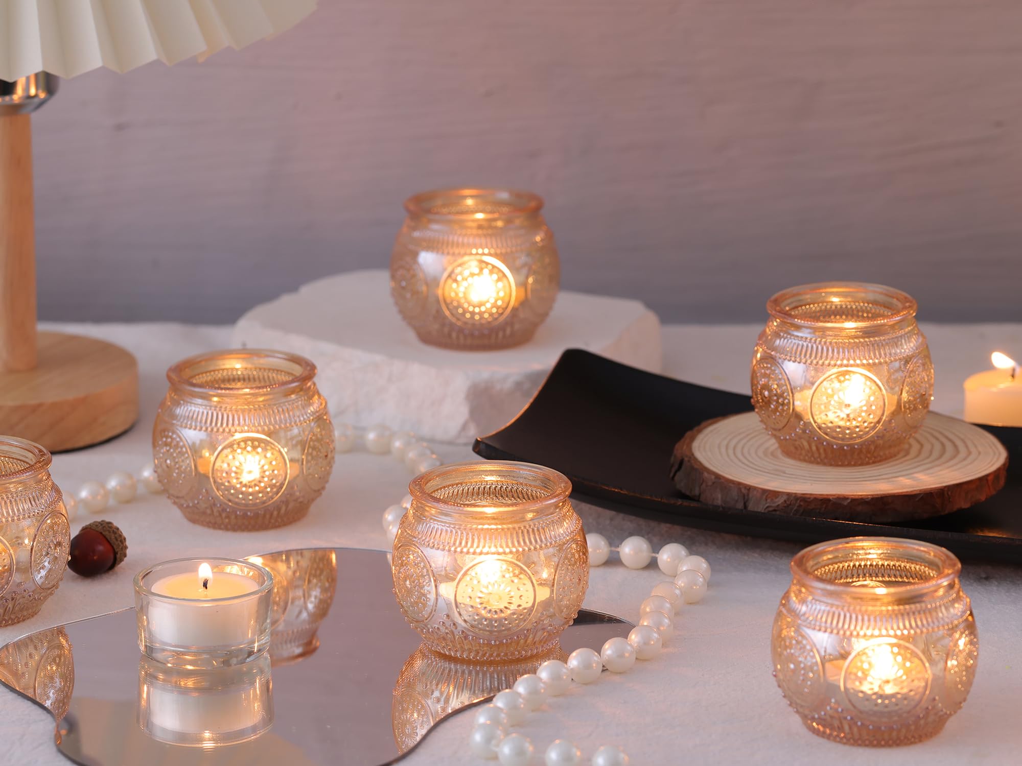 Vohocandle Portacandele verdi in set da 12 pezzi, portacandele votive per decorazione da tavolo per matrimoni, portacandele per le vacanze