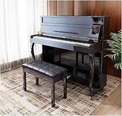 Piano Digital, Piano Elétrico, Martelo Profissional Vertical Portátil Infantil Casa Adulto Jardim De Infância Piano Digital, White, Black, +Wheel hammer black+Pack