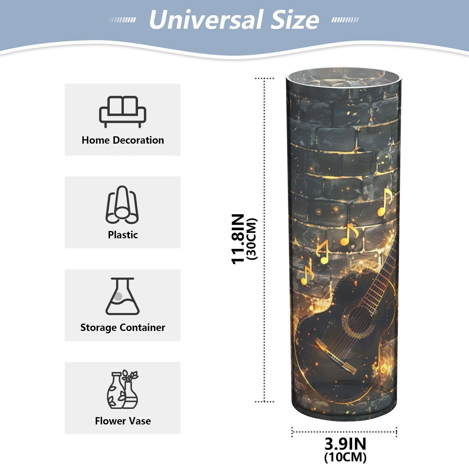 Amazon.com: Msyxl Musical Notes Pattern Flower Vase 3.9x11.8 in