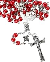 Vista 5 de Needzo Rosario de confirmación, regalo de joyería católica para niñas, 20 pulgadas, Piedra, No es una piedra preciosa