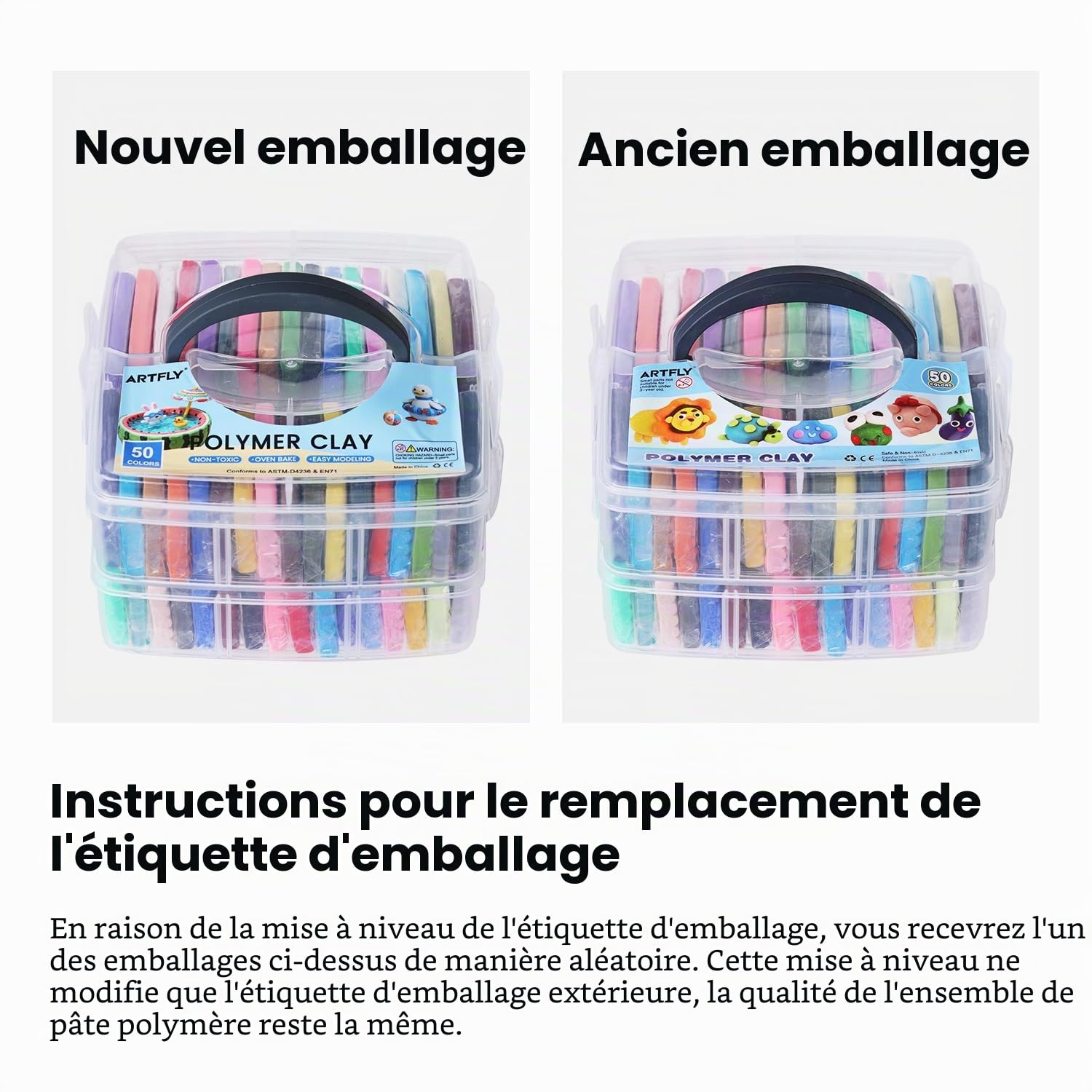 ARTFLY Pâte Polymère, 50 Couleurs Pâte Polymère,Sûr et Non Toxique, Cuisson au four Pate a Modeler DIY Clay Kit avec Outils de Modelage et Accessoires, Cadeau pour Les Enfants