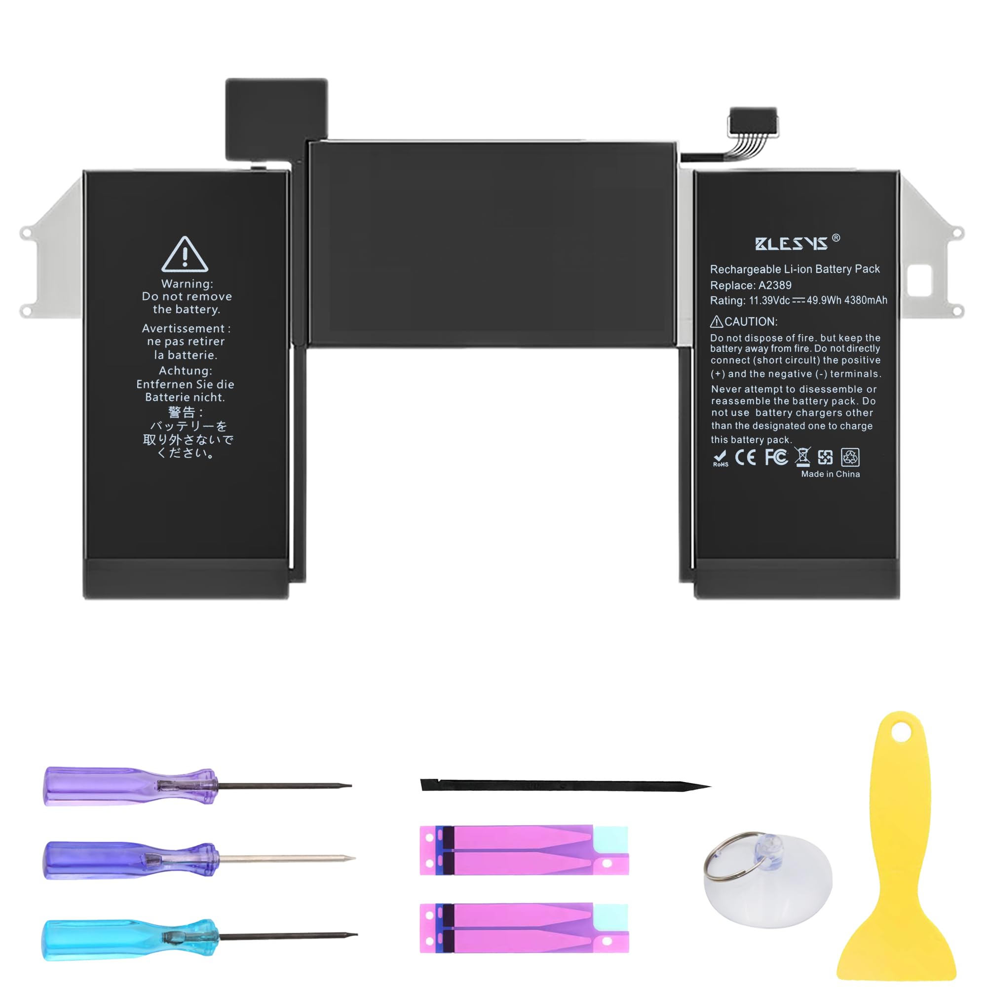 BLESYS A2389 Batteria per MacBook Air 13 pollici A2337 M1 2020 EMC 3598 [Li-Polimero 11.39V 49.9Wh]