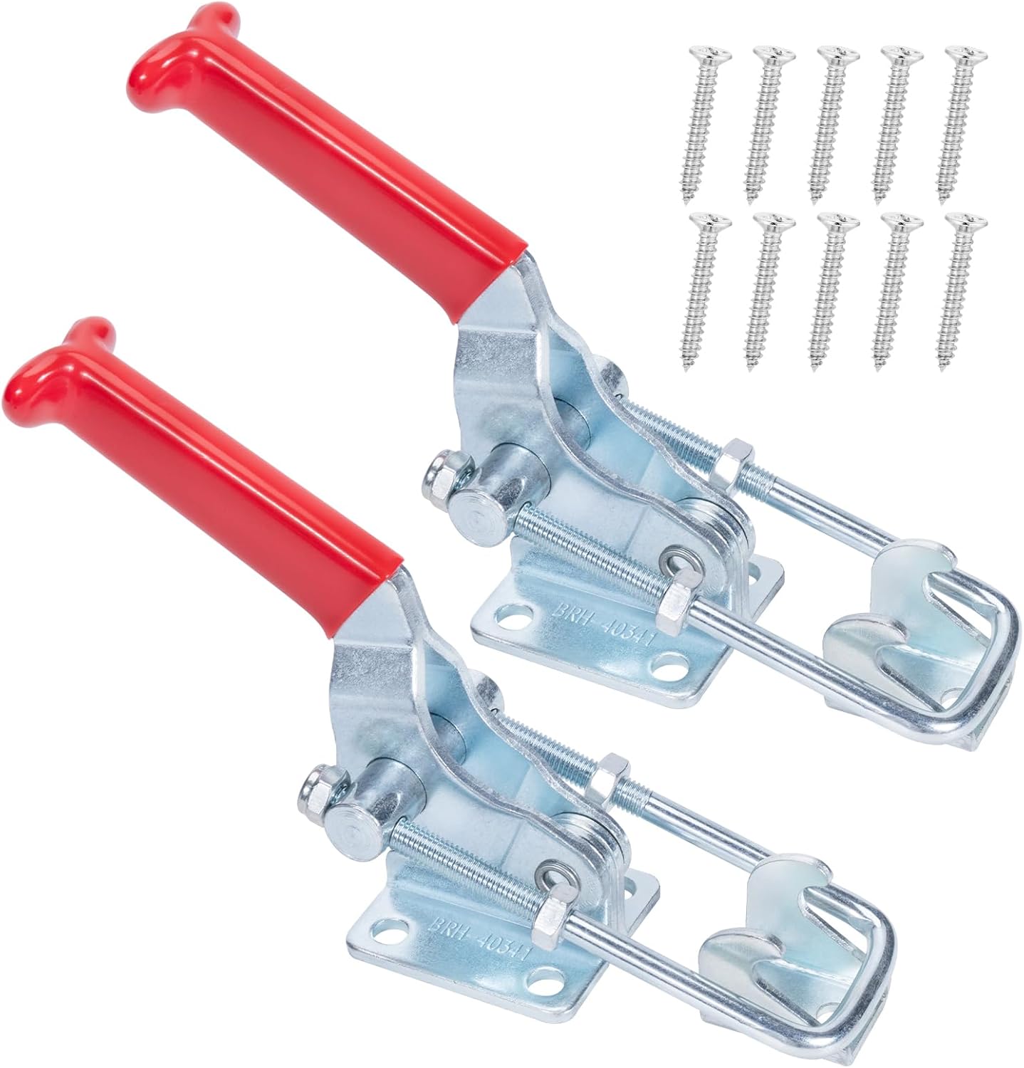 2-Pack Toggle Clamp, 900 KG/1980 Lbs Exceptional Holding Capacity, 40341 Adjustable Latch, w/Antislip Hand Grip, Heavy-Duty Latch for Various Toolboxes, Smokers, Tire Racks, Cabinets
