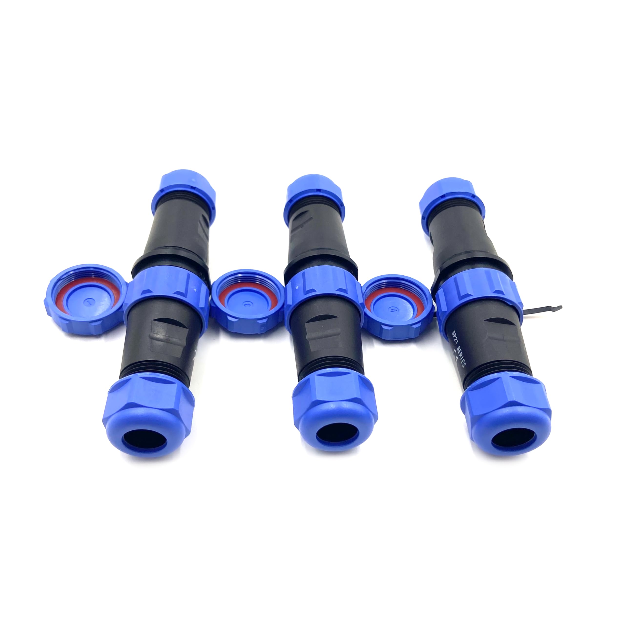 Lot de 3 connecteurs d'aviation SP21 à 3 broches, IP68, 3 broches, sans soudure, fiche d'aviation étanche pour lampes extérieures, 500 V 30 A (câble 12 AWG, sertissage à vis