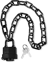 Bupto Heavy Duty 6mm Hardened Steel Chain Padlock - Weatherproof Anti-Theft Lock for Bikes, Gates, Fences, Motorcycles & Outdoor Gear