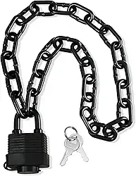 Cadeado resistente às intempéries com corrente, bloqueio de corrente de segurança avançada antifurto para cercas, portões de quintal, motocicletas, bicicletas, móveis de exterior (cadeado + corrente)