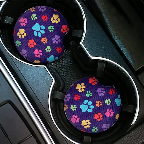 Miniatura 5 de Paquete de 4 portavasos para automóvil, posavasos antideslizantes con respaldo de goma para portavasos de automóvil, 2.75 pulgadas, nuevos posavasos