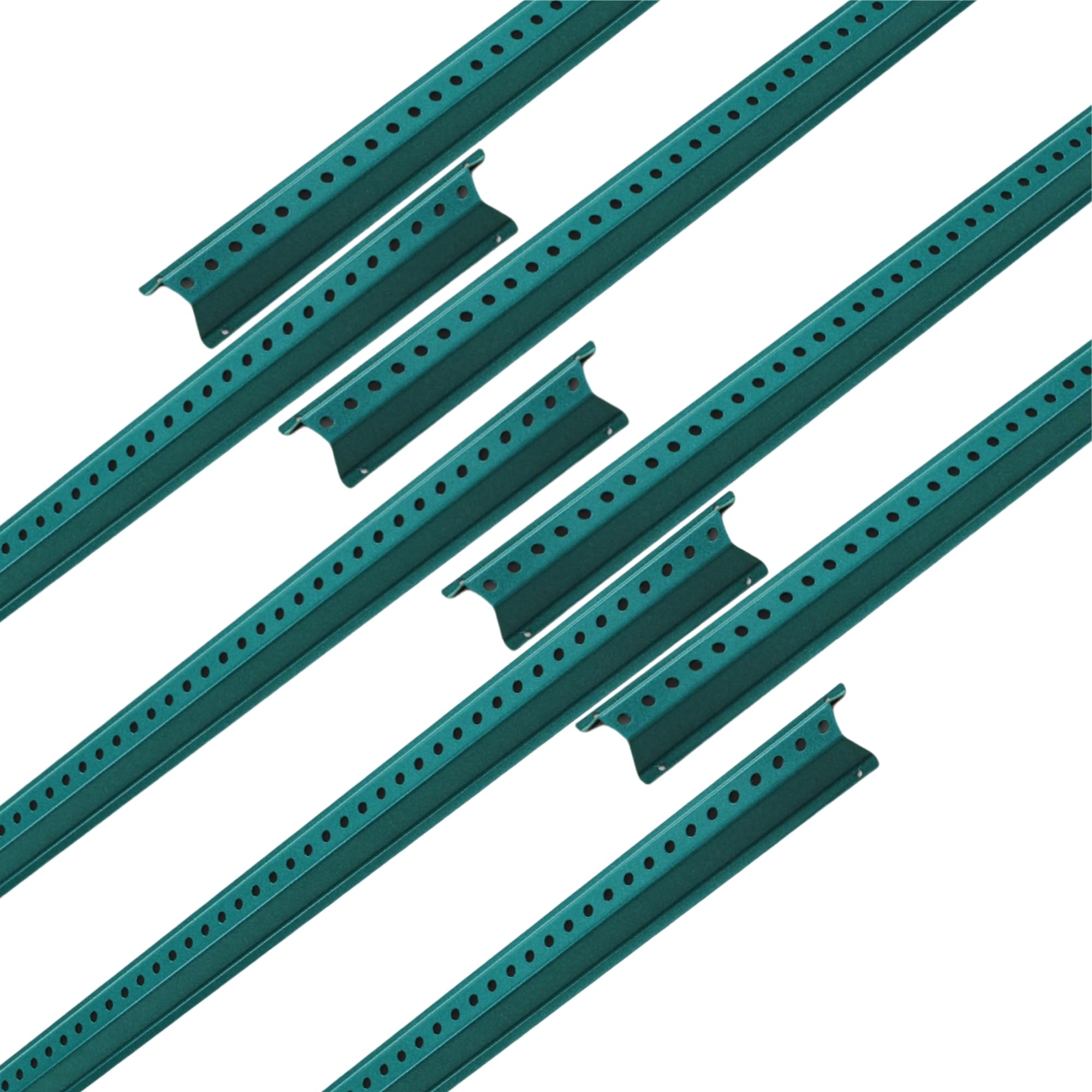 6FT Sign Post, 8 Pack U-Channel Sign Post with Pre-Drilled Holes, Steel Fence for Gardens, Farms, Parking Lots & Traffic Control, Rust-Resistant, Heavy Duty, Easy to Install, Green