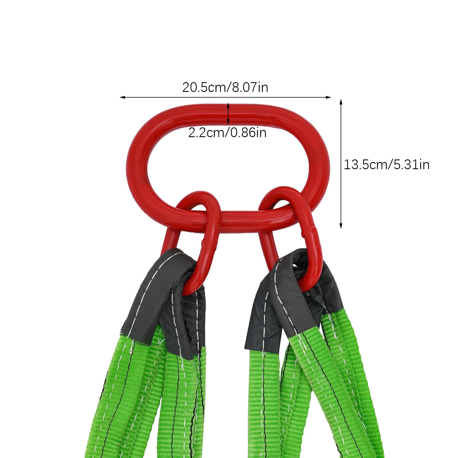 OUKANING 4 fili di catena, 1,5 m, G80, 4 ganci grandi, portata 6T, catena rotonda in acciaio con artigli di sicurezza per coperture di sollevamento, catena per cantiere e industria