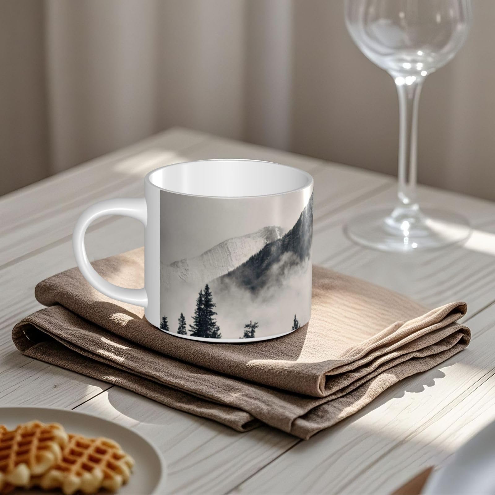 Canadian Smokey Mountain Cliff drukowane kubki ceramiczne o dużej pojemności ceramiczny kubek do kawy