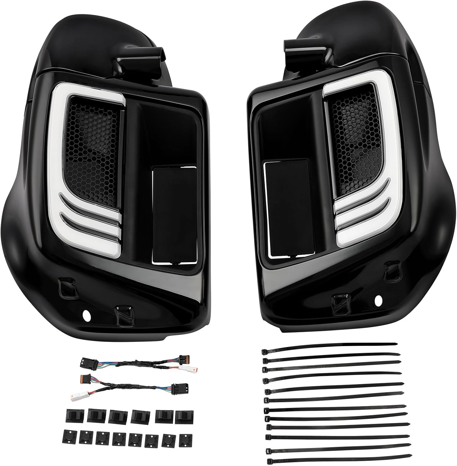 Green-L Lower Vented Leg Fairings with 6.5" Speakers and LED Turn Signals Light Kit Fit for Harley Touring Road King Street Glide Electra Glide Ultra 2014-2024