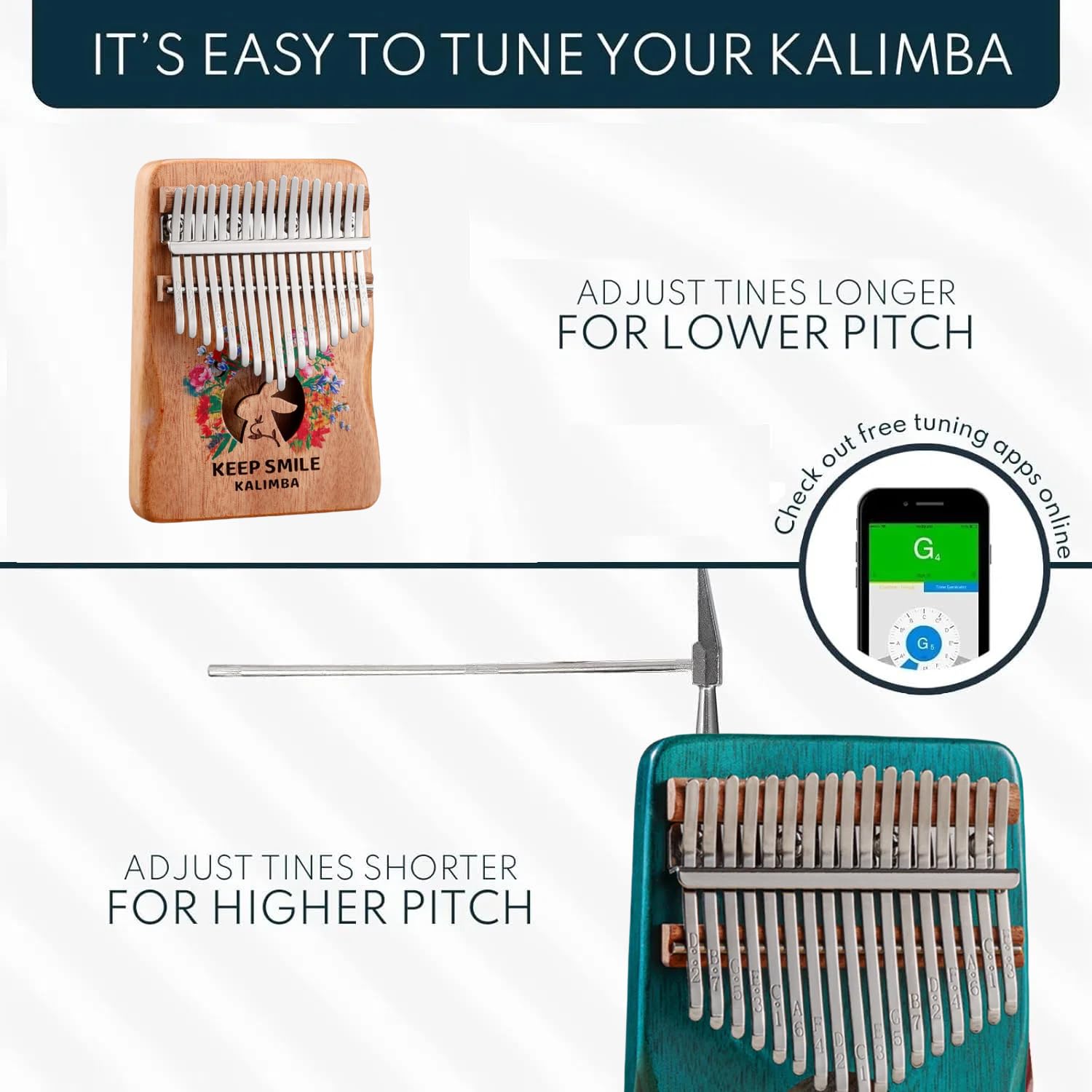 Kalimba - Pianoforte da pollice con 21 tasti/17 tasti, strumento musicale portatile per principianti, regalo musicale per gli amanti della musica (coniglietto, grande)