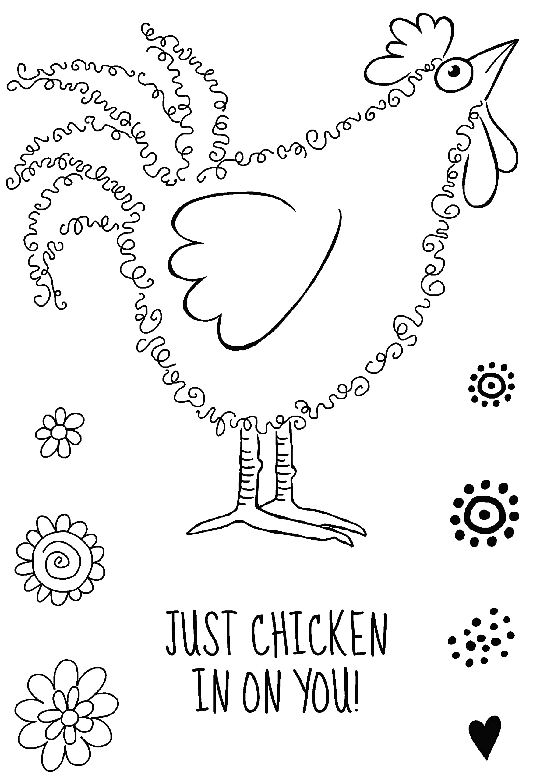 CREATIVE EXPRESSIONS Clear Stamp 4X6 CHCK, Singles Fuzzie Friends Clara The Chicken