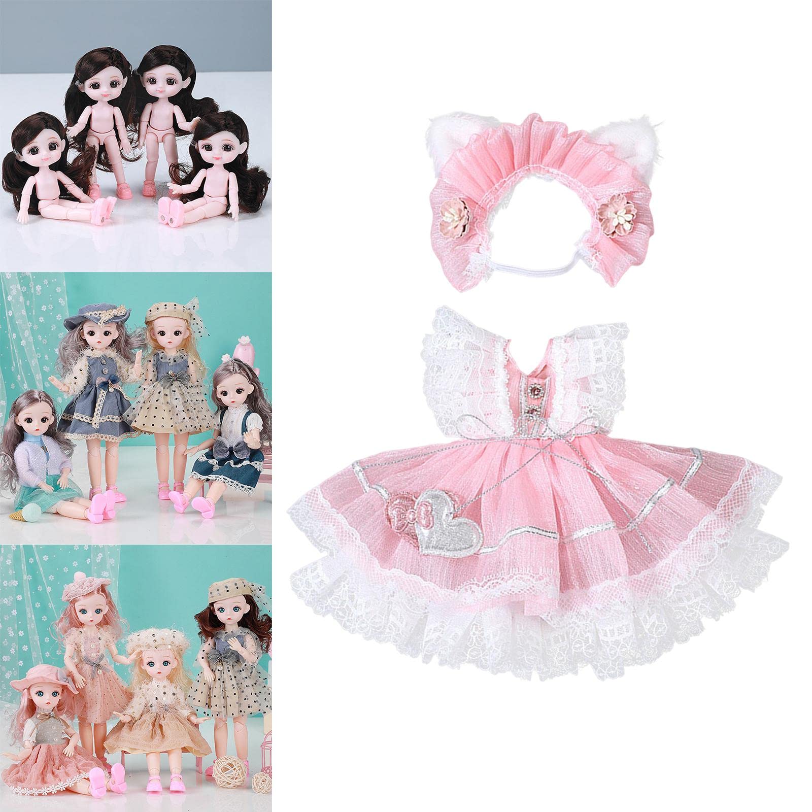 10 Set Puppenkleidung Kleid Kostüme Outfits Kollektionen Mode für 30cm Babypuppe Rosa