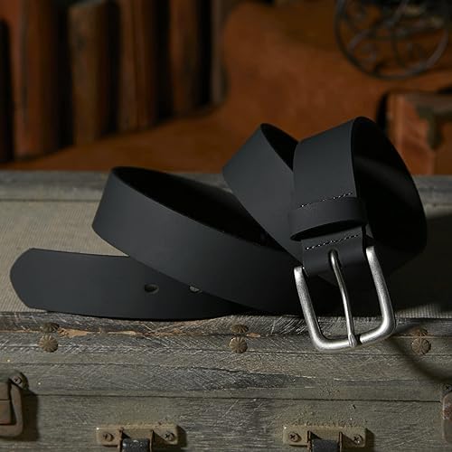 B0BNXB9H85_image_3 VATAN Cinturón de mezclilla clásico de cuero genuino para hombre con hebilla de una sola punta 1 38 pulgadas cinturón de vestir casual hecho a mano