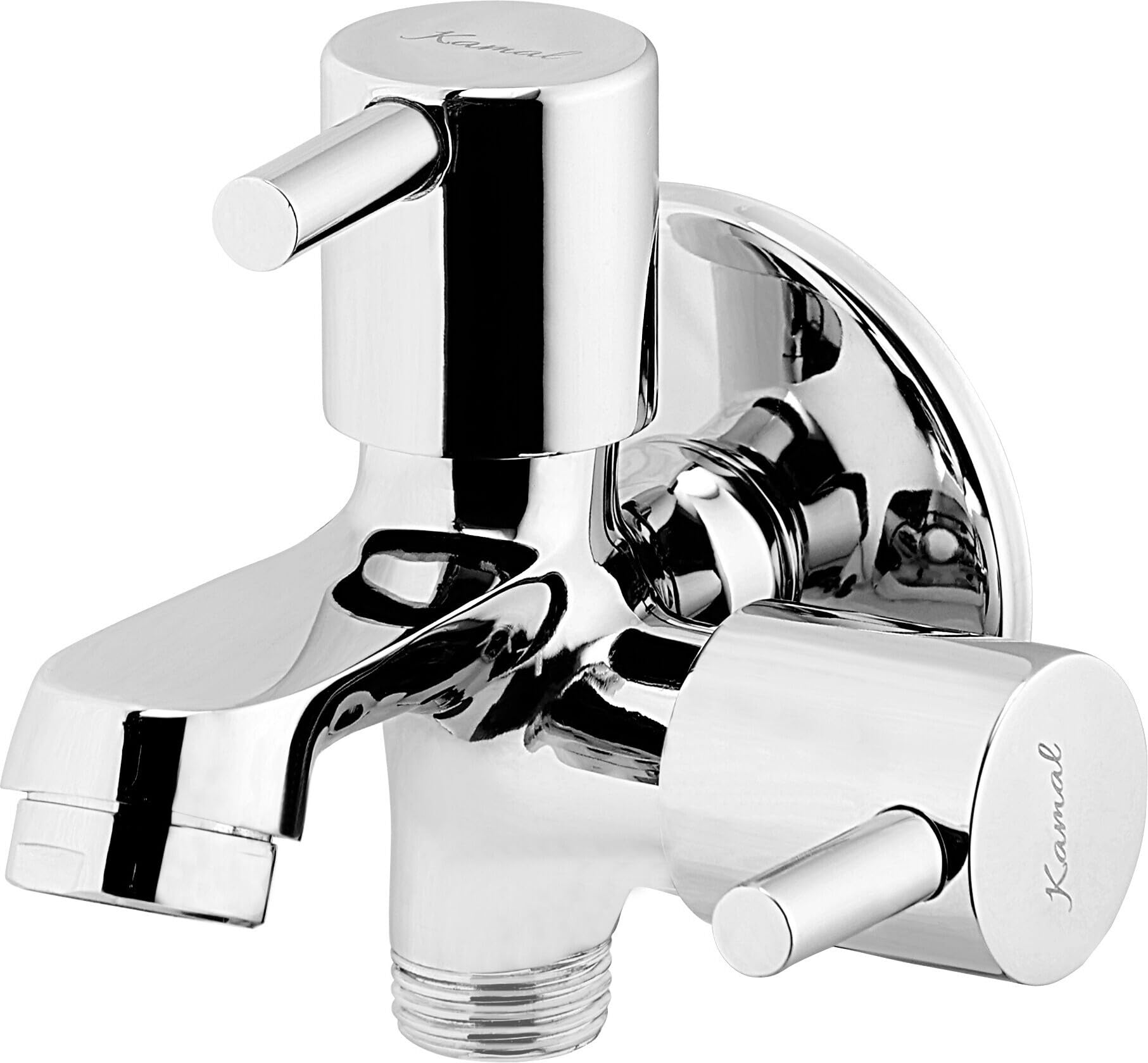 KAMAL Two Way Bib Tap Elite | Aerator & Std 1/2" BSP Outlet for Health Faucet Washing Machine | Std 1/2" BSP Inlet | Passion Bib Cock with Wall Flange Twin Elbow Valve Faucet (Wall Mount Installation) (B0DFYKDXW2) Amazon Price History, Amazon Price Tracker