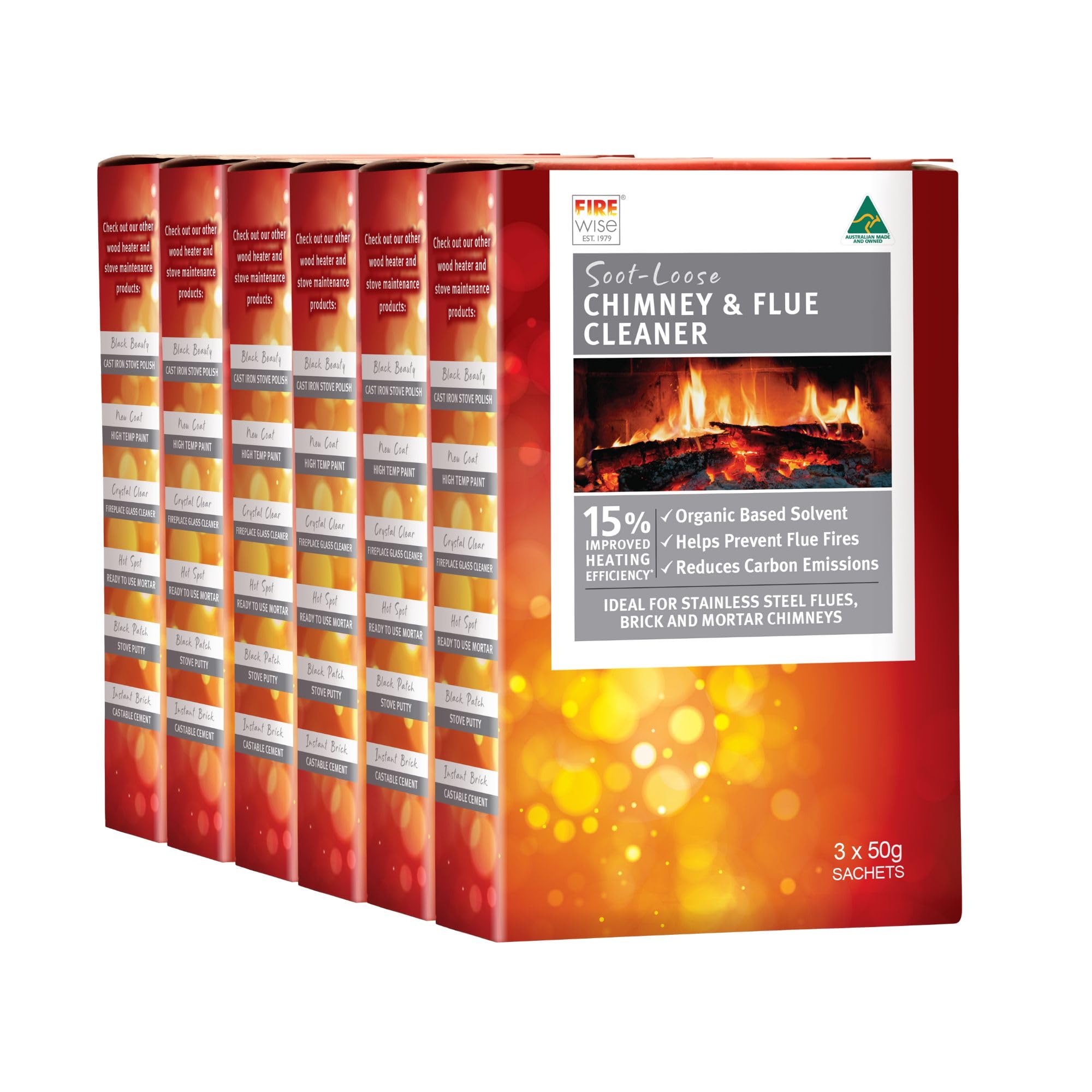 Firewise 18 Treatments Soot-Loose Chimney & Flue Cleaner Dissolves Soot, Tar and Creosote Increases Heater Efficiency, Reduces Smoke Emissions & is Non-Corrosive