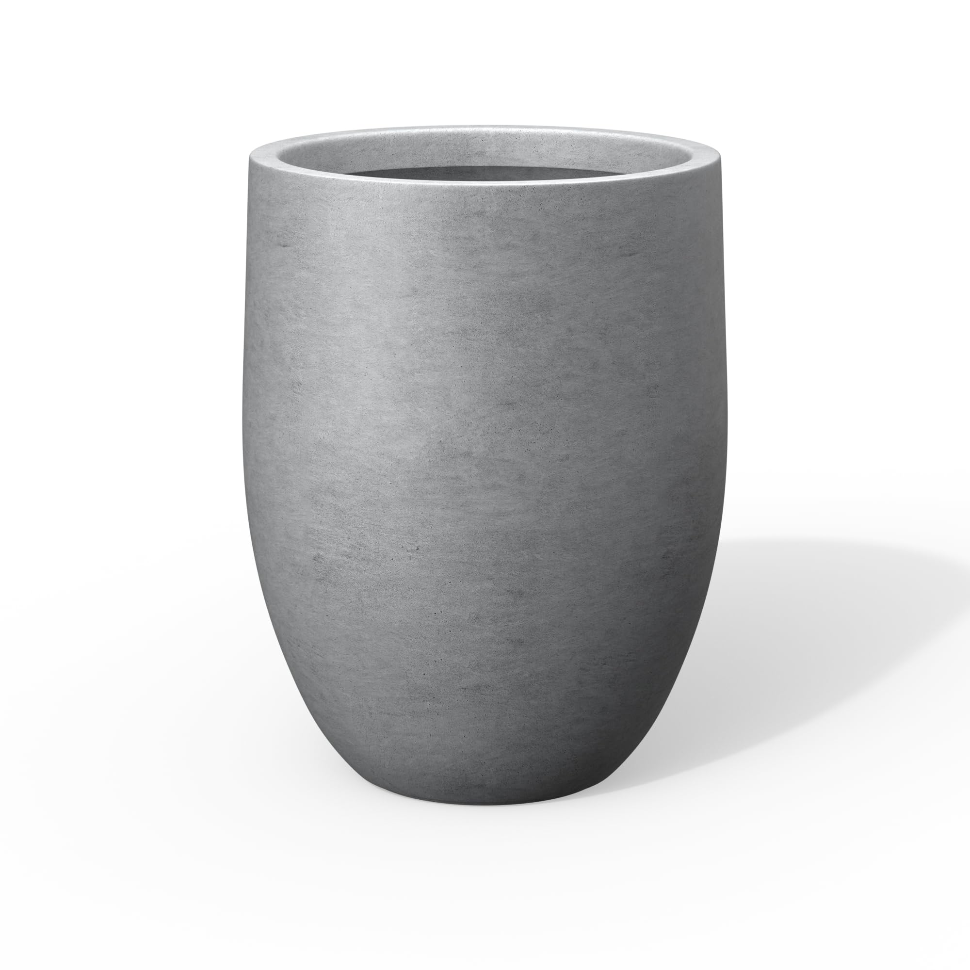 Kante Tall Concrete Planter, 21.7-Inch Height Gray Large Indoor Outdoor Plant Pot with Drainage Hole for Patio Garden Home, Modern Decor for Flowers
